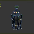 Decorative Metal Container With Conical Lid Colored Gemstones And Gold Accents