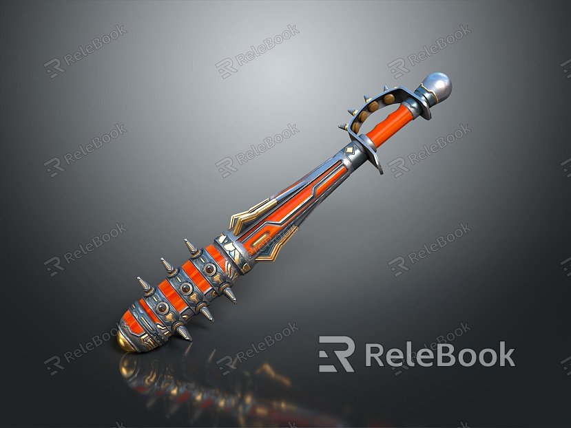 Sci-fi Hammer Sci-fi Stick Mace Sci-fi Weapon Ancient Weapon Hammer Cold Weapon Medieval Item model