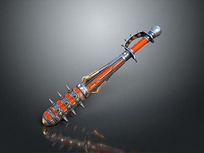 Sci-fi Hammer Sci-fi Stick Mace Sci-fi Weapon Ancient Weapon Hammer Cold Weapon Medieval Item 3d model