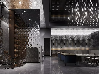 Modern Restaurant Upscale Western Restaurant Lobby 3d model