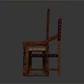 Vintage Wooden Chairs With Ornate Carved Backrest Upholstered Purple Seats And Fringe Details