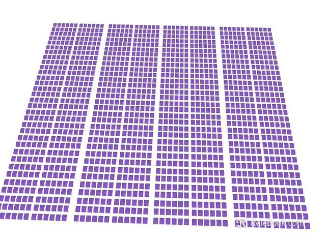 Purple Solar Panel Array Arranged in Neat Rows for Renewable Energy Use 3d model 