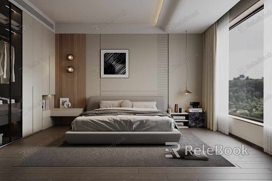 Bedroom Master Bedroom Simple Minimalist Bed model