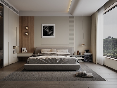 Bedroom Master Bedroom Simple Minimalist Bed model