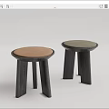 Modern stool low stool corner table 3d model