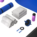 Complete Fitness Equipment Collection With Exercise Ball Yoga Mat Kettlebells Step Platform And Foam Roller