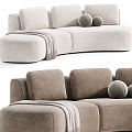 Casual Sofa Casual Sofa Double Sofa Living Room Sofa Blanket Pillow Pillow Home Furniture 3d model