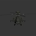 Military Green Attack Helicopter With Main Rotor Tail Rotor Weapon Mounts And Cockpit Windows
