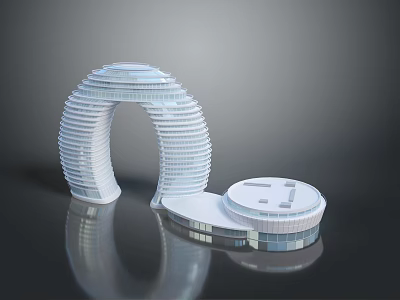 3D Modeling Equipment For Crafting Curved White Architectural Glass Models 3d model