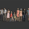 Group of Diverse People in Different Poses and Casual Attire Standing Together