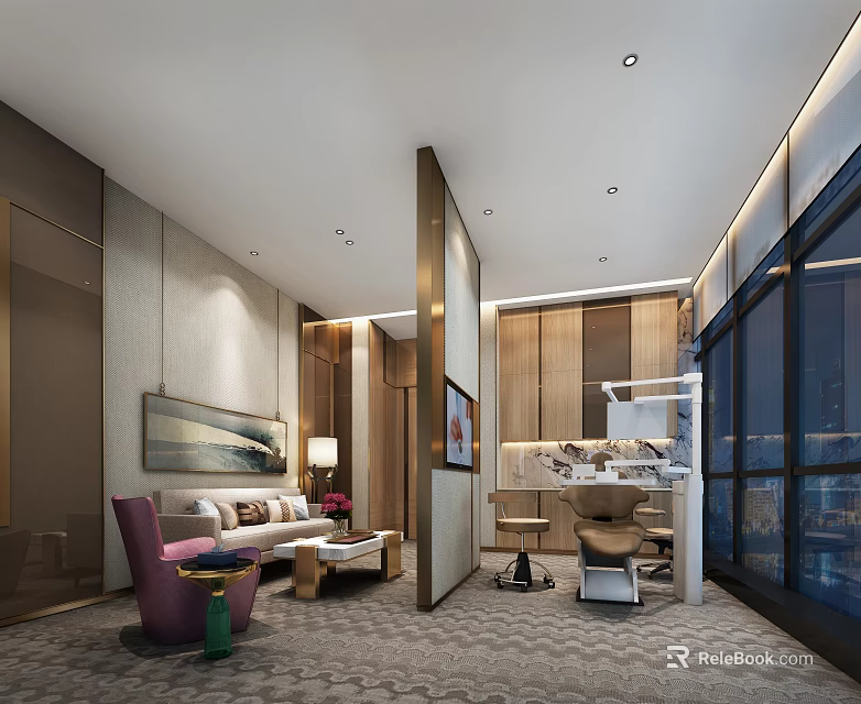 Modern Shower Sauna Interior Design With Open Layout And Wooden Accents 3d model 