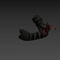 Fiery Lava Rock Game Movie Character with Glowing Tentacles and Flame Effects