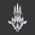 Futuristic Spaceship Model With Geometric Design Metallic Surface And Glowing Details