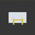Furniture Scaffolding Structure With White Platform Yellow Components And Columns 3d model