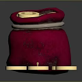 Red Fabric Pouch for Daily Life Coin Storage with Scattered Coins