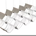 Layered Ceiling Drapery with White and Light Gray Fabric Hanging on Wooden Poles