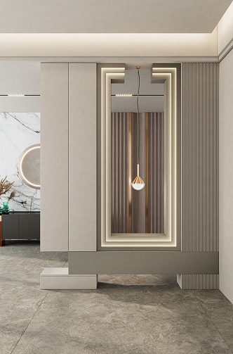 Modern Entrance Cabinet Cream Scarpa Stacked Structure Partition Entrance 3d model