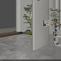 Modern Fashion Store Interior Design With White Arched Doorway Mannequins And Green Plants