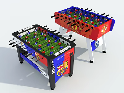 Colorful Foosball Tables Fun Recreational Equipment For Game Rooms And Play Areas 3d model