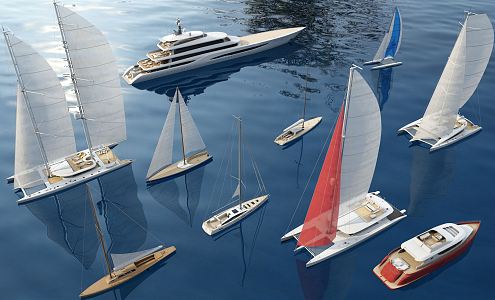 Modern Sailing Yacht 3d model