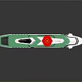Modern Passenger Ferry With Orange Red Hull Green White Superstructure Multiple Windows And Deck Area