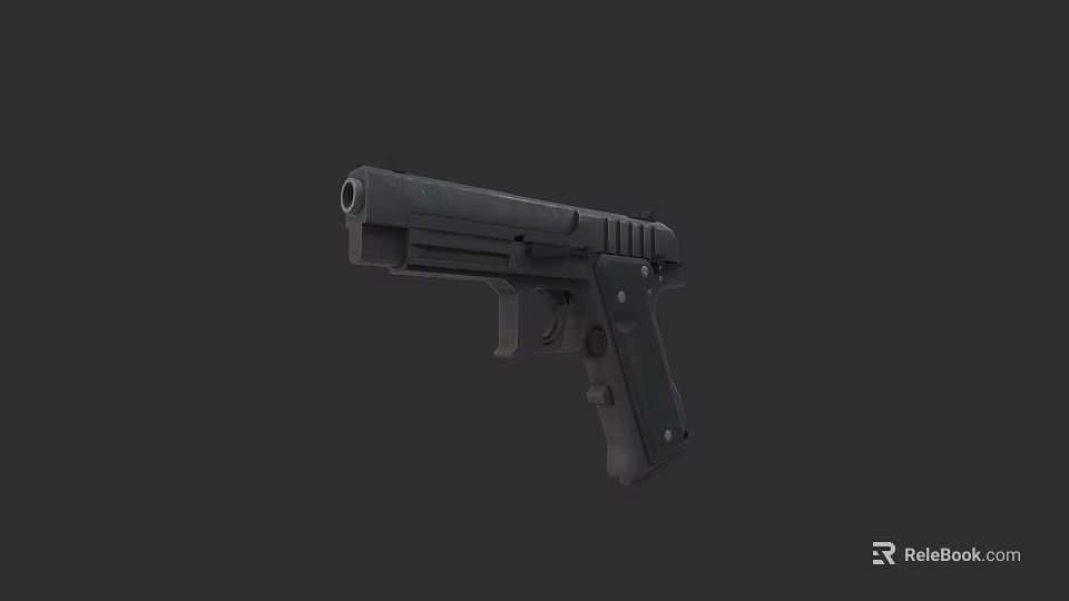 Detailed 3D Rendered Black Pistol With Modern Firearm Design Features 3d model 