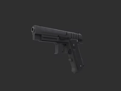 Detailed 3D Rendered Black Pistol With Modern Firearm Design Features 3d model