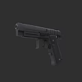 Detailed 3D Rendered Black Pistol With Modern Firearm Design Features