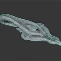 Cosmic Aerospace Mechanical Structure Model With Detailed Gray Alien Texture Design