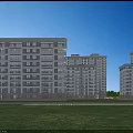 High Rise Residential Buildings Surrounded by Lush Green Trees in Organized Layout