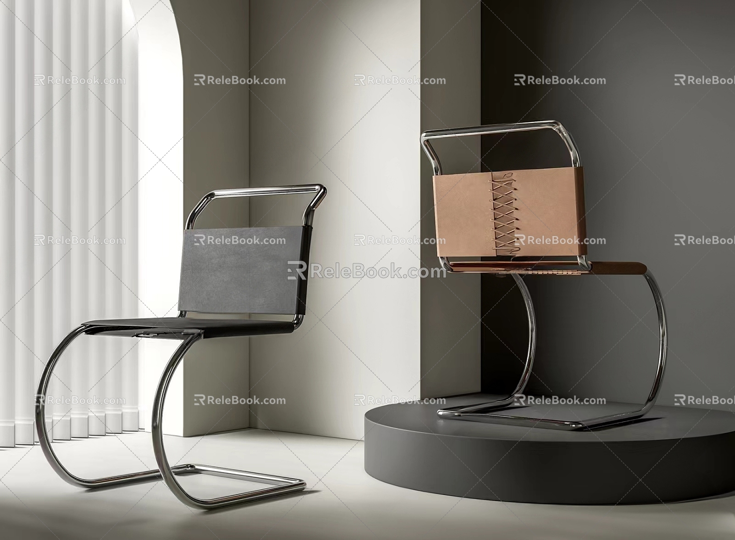 Leather Front Chair Office Chair 3d model