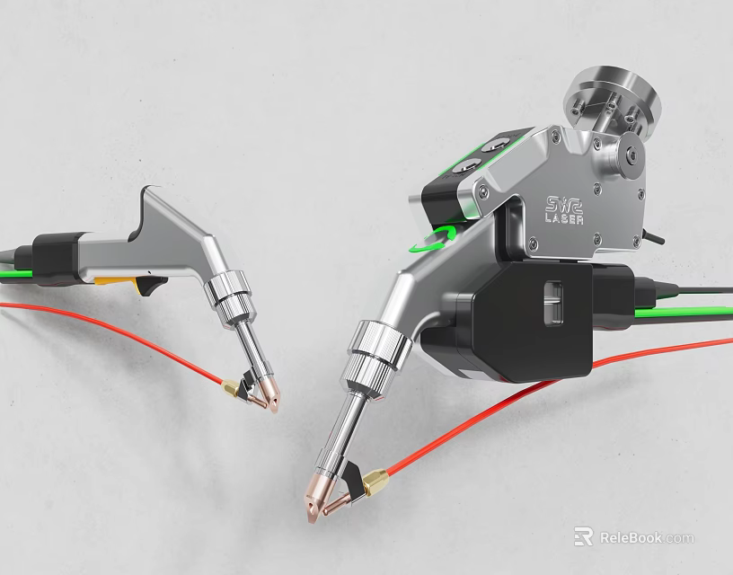 Smart Machine Mechanical Arm With Wires For Industrial Welding Automation 3d model