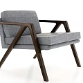 Modern Leisure Chairs With Wooden Frame Cross Leg Design Brown Leather And Beige Fabric Upholstery