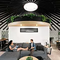 White Dome Canopy Tent with Diamond Pattern Windows and Wooden Stairs in Natural Outdoor Area