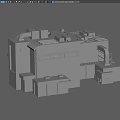 Factory simulation city factory building scene props 3d model