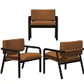 Modern Single Sofa With Tan Leather Upholstery And Black Metal Frame Contemporary Design