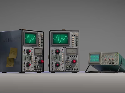 Medical Monitoring Equipment With Oscilloscopes And Control Panels For Clinical Use 3d model