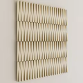 Modern Beige Wall Panel Design With Vertical Stripe Pattern And Wooden Texture 3d model