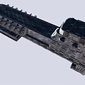 Detailed Futuristic Sci-Fi Mechanical Structure With Metallic Gear Components And Yellow Accents
