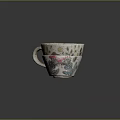Decorative Cups with Colorful Patterns Flowers Bird Cactus and PUNK DREAM Text Design