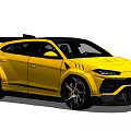Yellow Lamborghini SUV With Sporty Exterior Design Rear Spoiler And Large Alloy Wheels