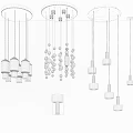 Modern Lighting Combination With Pendant Lights Wall Sconces And Transparent Glass Accents