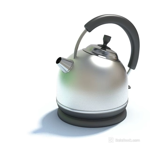 Stainless Steel Electric Kettle Modern Design Kitchen Appliance With Black Handle 3d model 