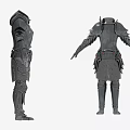Black Medieval Fantasy Armor With Shoulder Arm Leg Protection And Waist Belt
