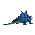 Realistic Dinosaur Figure With Blue Green Skin Spiked Back And Open Mouth Design