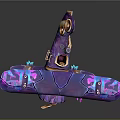 Space Themed Colorful Aircraft Model With Purple Blue Cosmic Patterns and Decorative Design