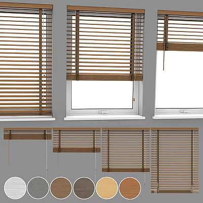 Venetian Blinds In Various Styles For Window Covering And Home Interior 3d model