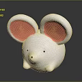Cute Mouse Shaped Doll With White Body Pink Ears and Black Eyes