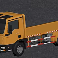 Industrial Equipment Yellow Flatbed Truck With Flat Platform And Safety Stripes