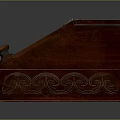 Traditional Wooden Box With Carved Patterns And Round Lid Knob Design